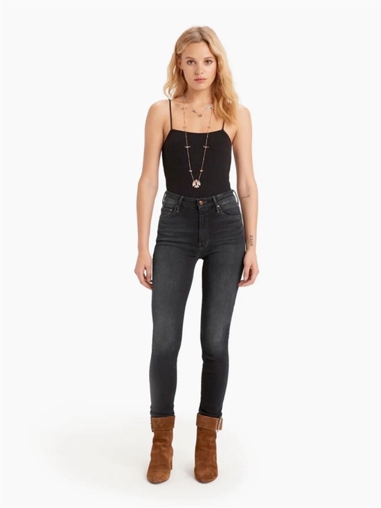 MOTHER Denim - MOTHER Denim High Waisted Looker 28 6 Coffee, Tea or Me skinny dark designer